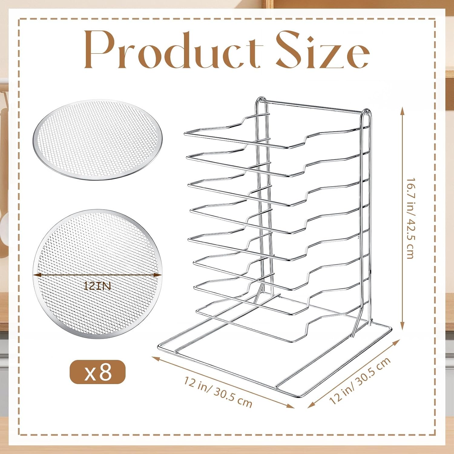 Pizza Rack 8 Tiered Stand With - Commercial Kitchen For Baking ulasan dan harga
