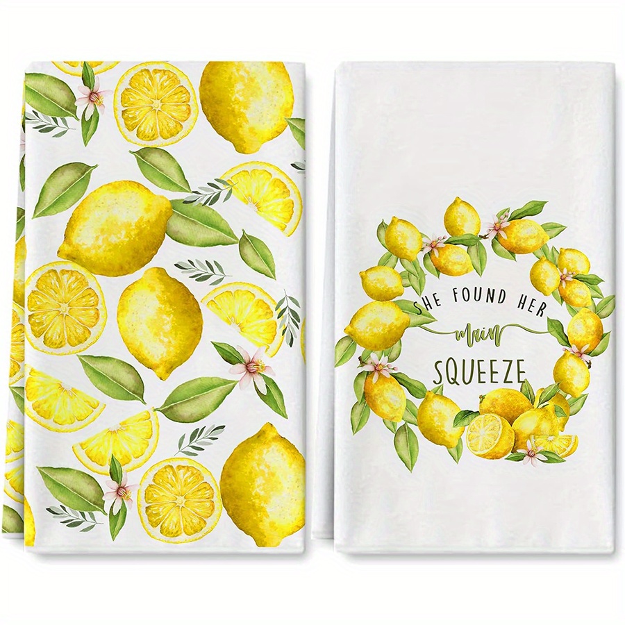 2Pcs, Lemon Wreath Kitchen Tow - Kitchen Baking Cloth ulasan dan harga