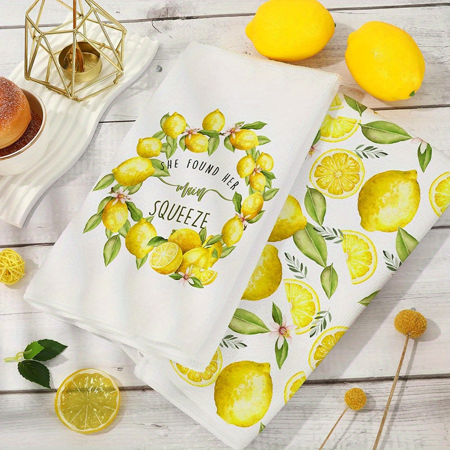 2Pcs, Lemon Wreath Kitchen Tow - Kitchen Baking Cloth ulasan dan harga