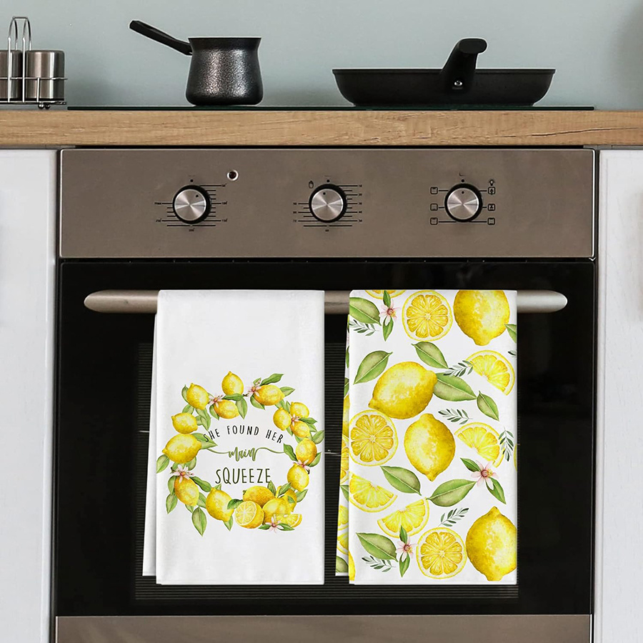 2Pcs, Lemon Wreath Kitchen Tow - Kitchen Baking Cloth ulasan dan harga