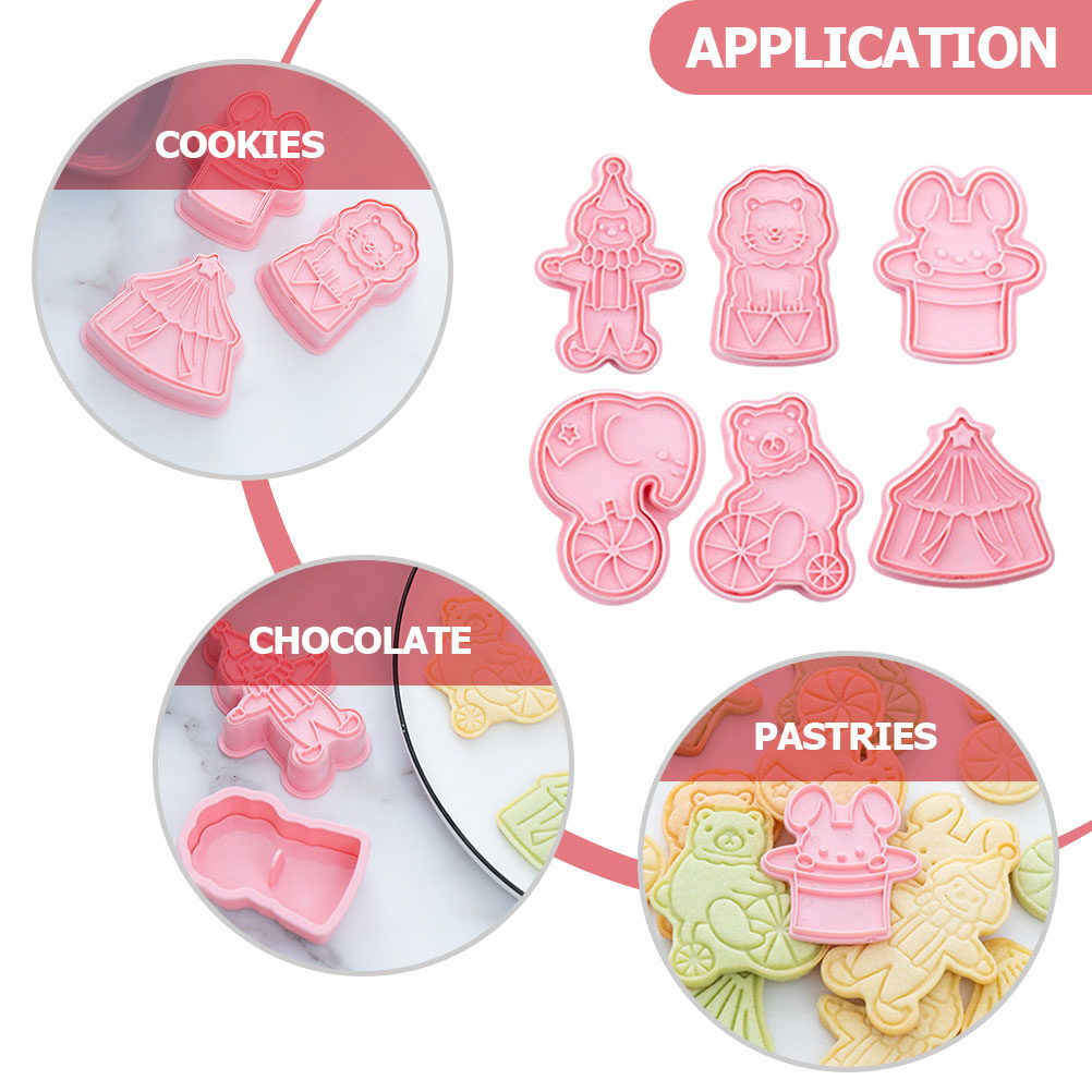 6Pcs Cookie Cutters Plastic Ci - Baking Kitchen Kids ulasan dan harga