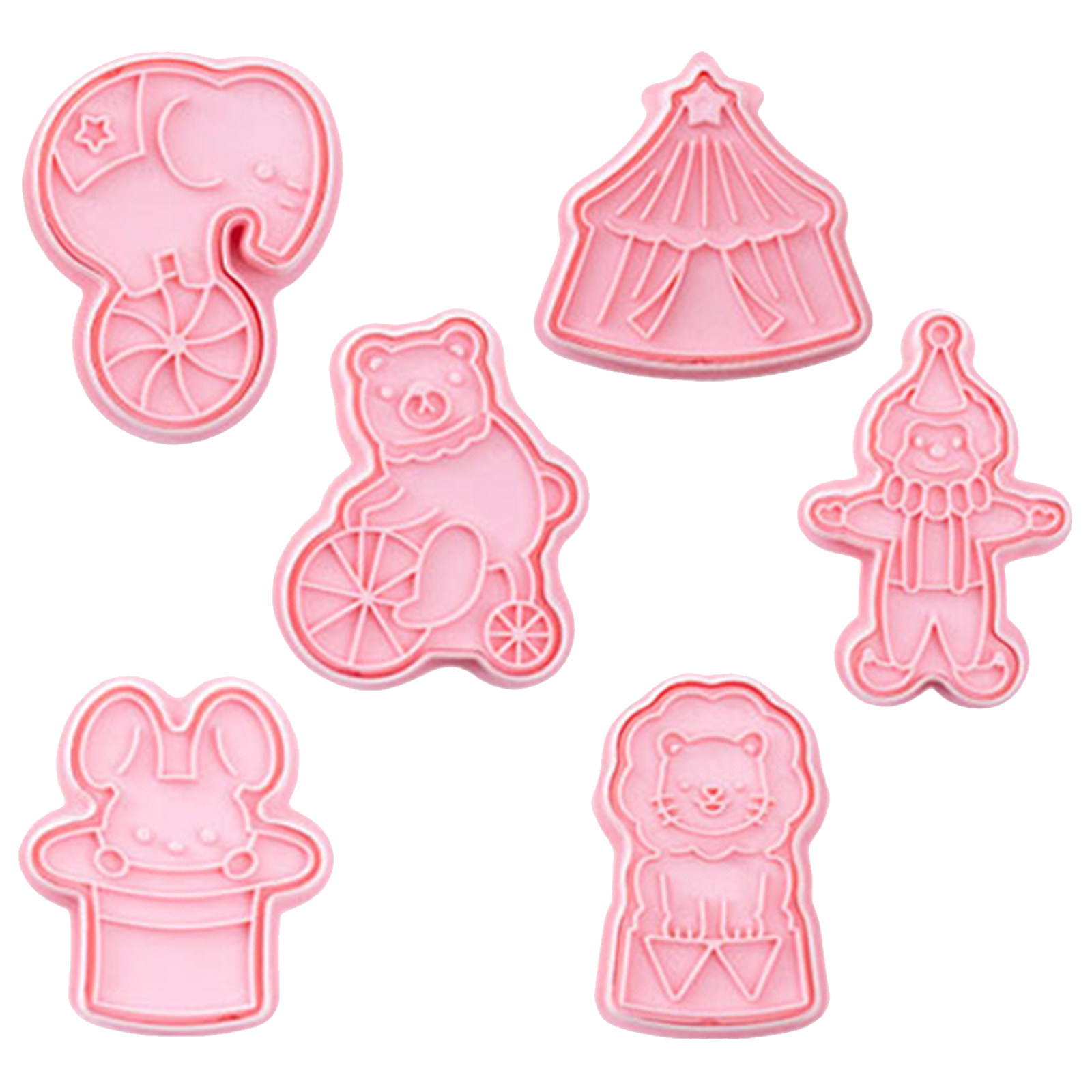 6Pcs Cookie Cutters Plastic Ci - Baking Kitchen Kids ulasan dan harga