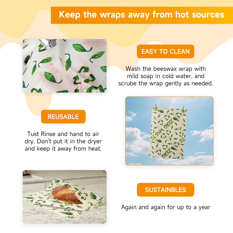 3 Pieces of Beeswax Preservati - Kitchen Baking Cloth ulasan dan harga