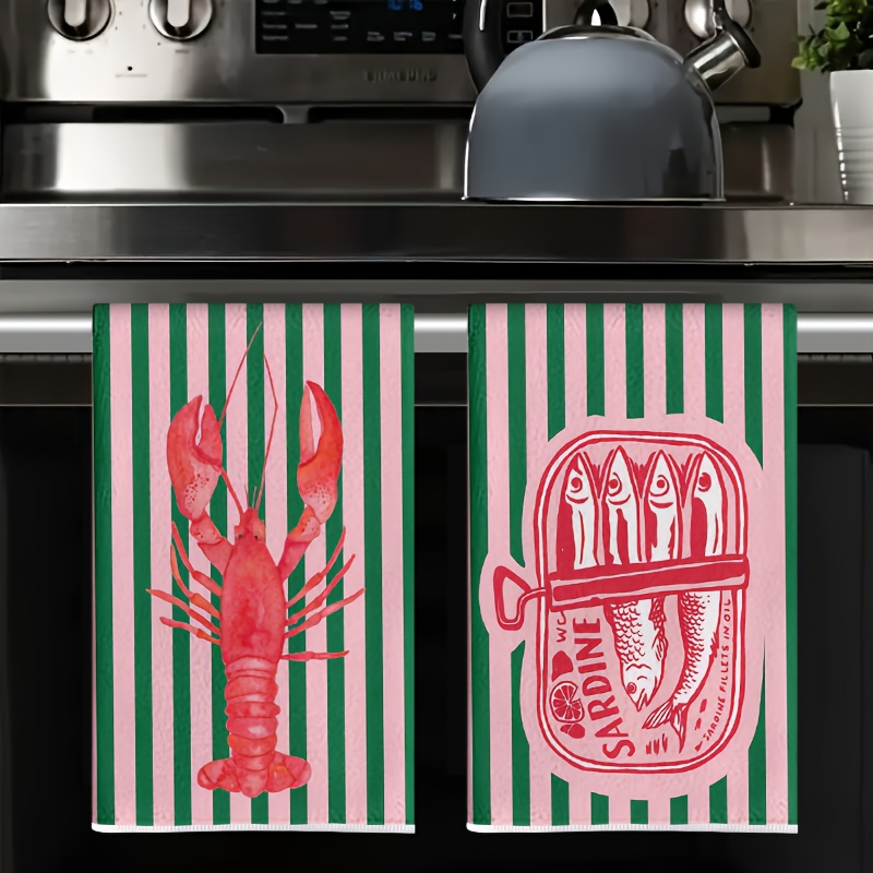 2Pcs, American Retro Striped S - Kitchen Baking Cloth ulasan dan harga