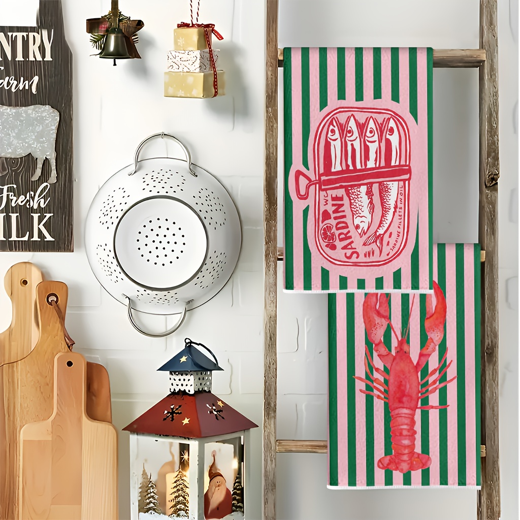 2Pcs, American Retro Striped S - Kitchen Baking Cloth ulasan dan harga