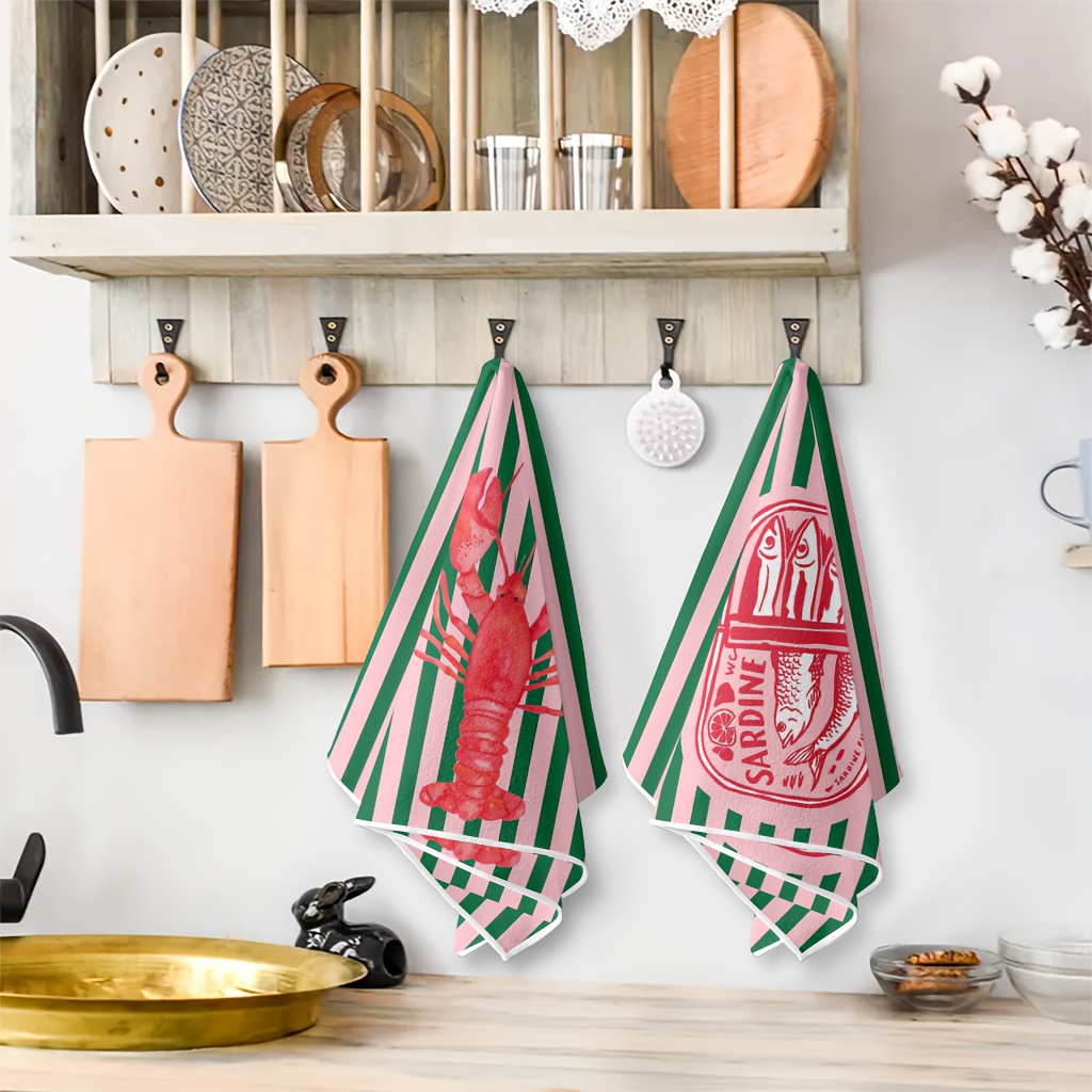2Pcs, American Retro Striped S - Kitchen Baking Cloth ulasan dan harga