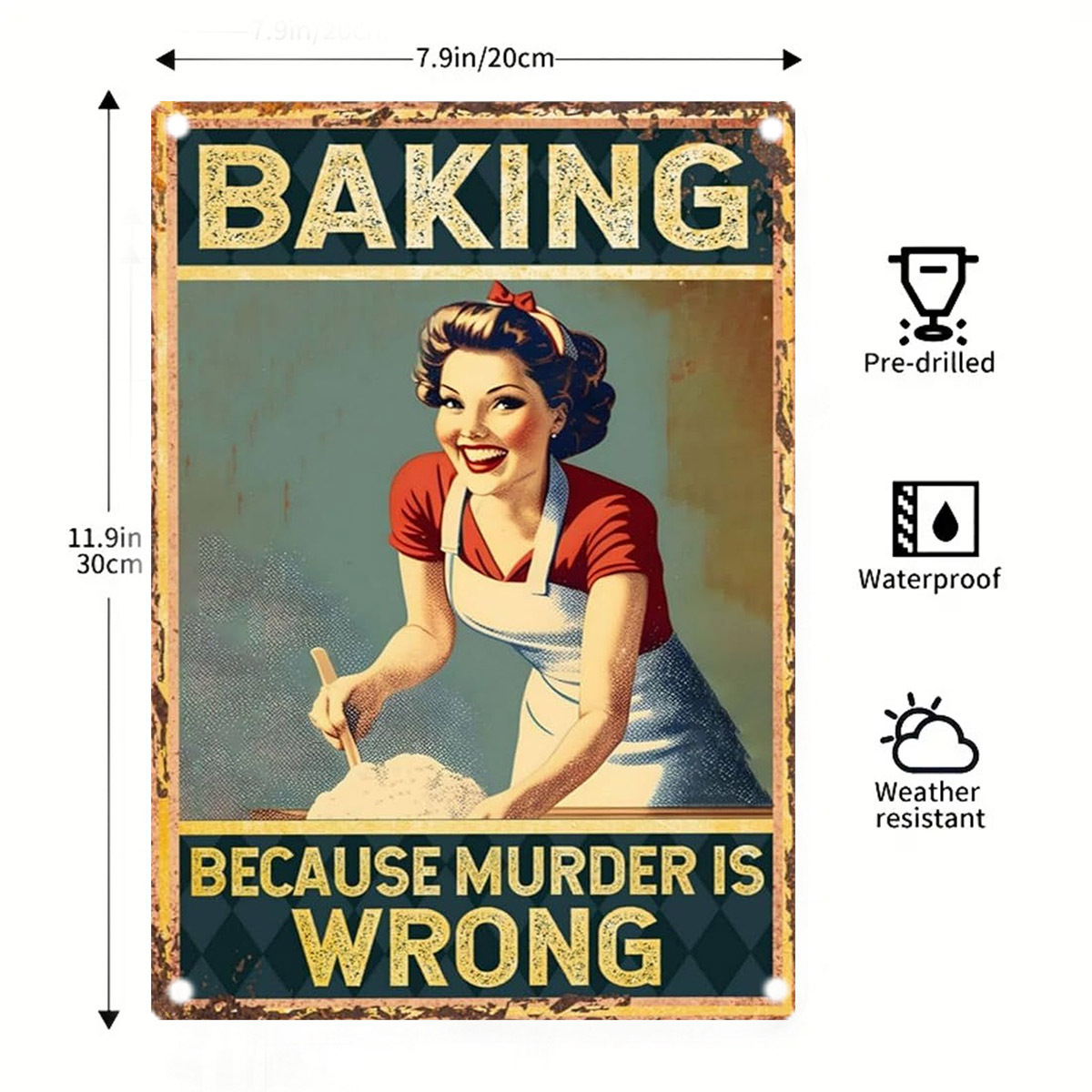 Baking Humor Metal Tin Box Sig - Kitchen Baking Quotes ulasan dan harga