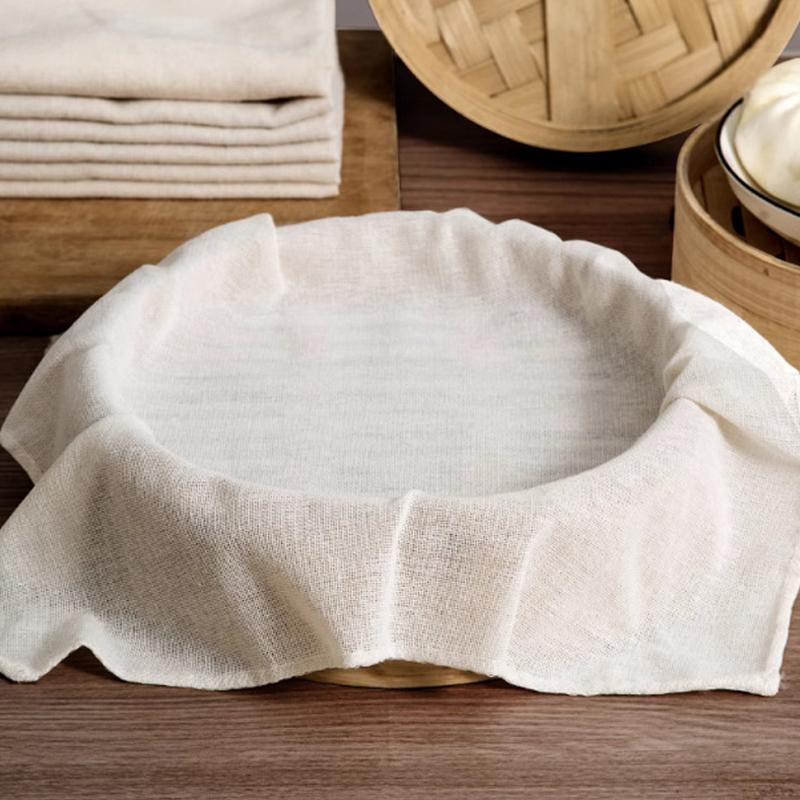 3Pcs Round Pure Cotton Steamer - Kitchen Baking Cloth ulasan dan harga