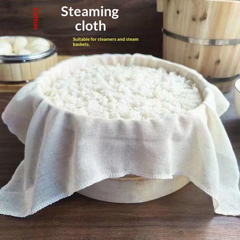 3Pcs Round Pure Cotton Steamer - Kitchen Baking Cloth ulasan dan harga