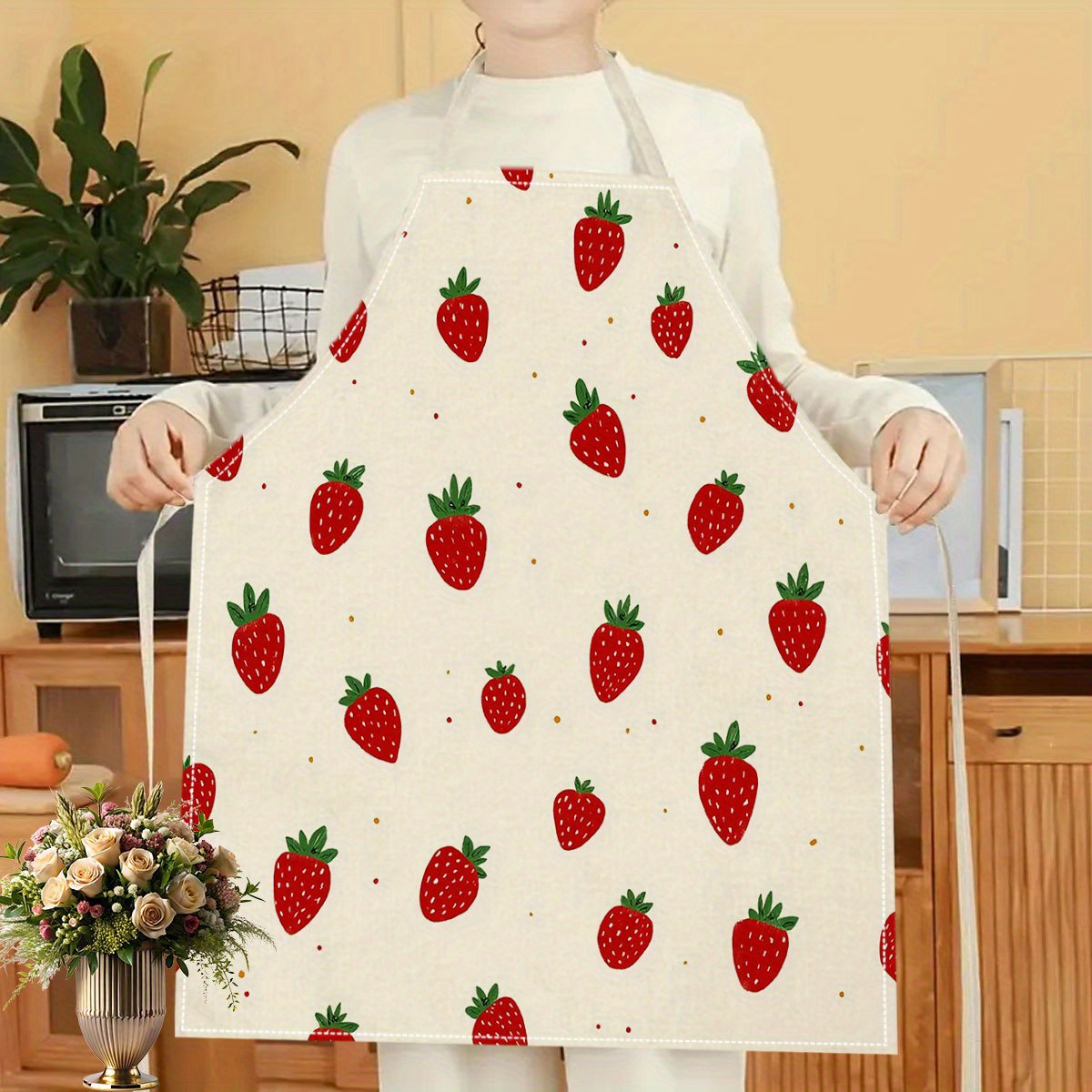 1pc Strawberry Apron Fruit Pat - Baking Kitchen Kids ulasan dan harga