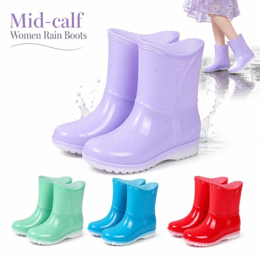 Mid-calf Women Rain Boots Wate - Kitchen Job ulasan dan harga