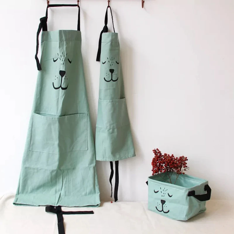 Cartoon Bear Kids Adult Aprons - Baking Kitchen Kids ulasan dan harga