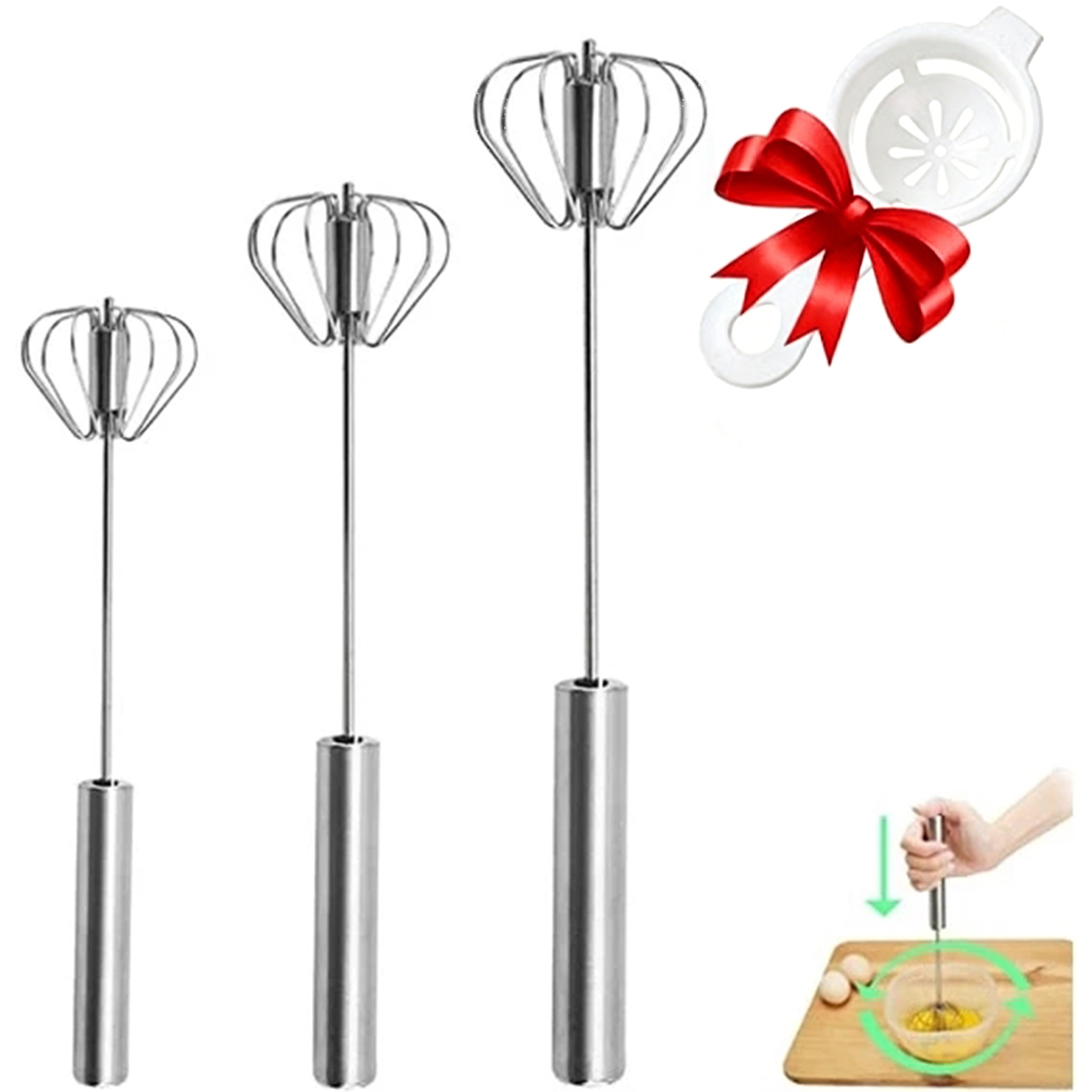 1/3pcs Stainless Steel Egg Bea - Kitchen Baking Appliances ulasan dan harga